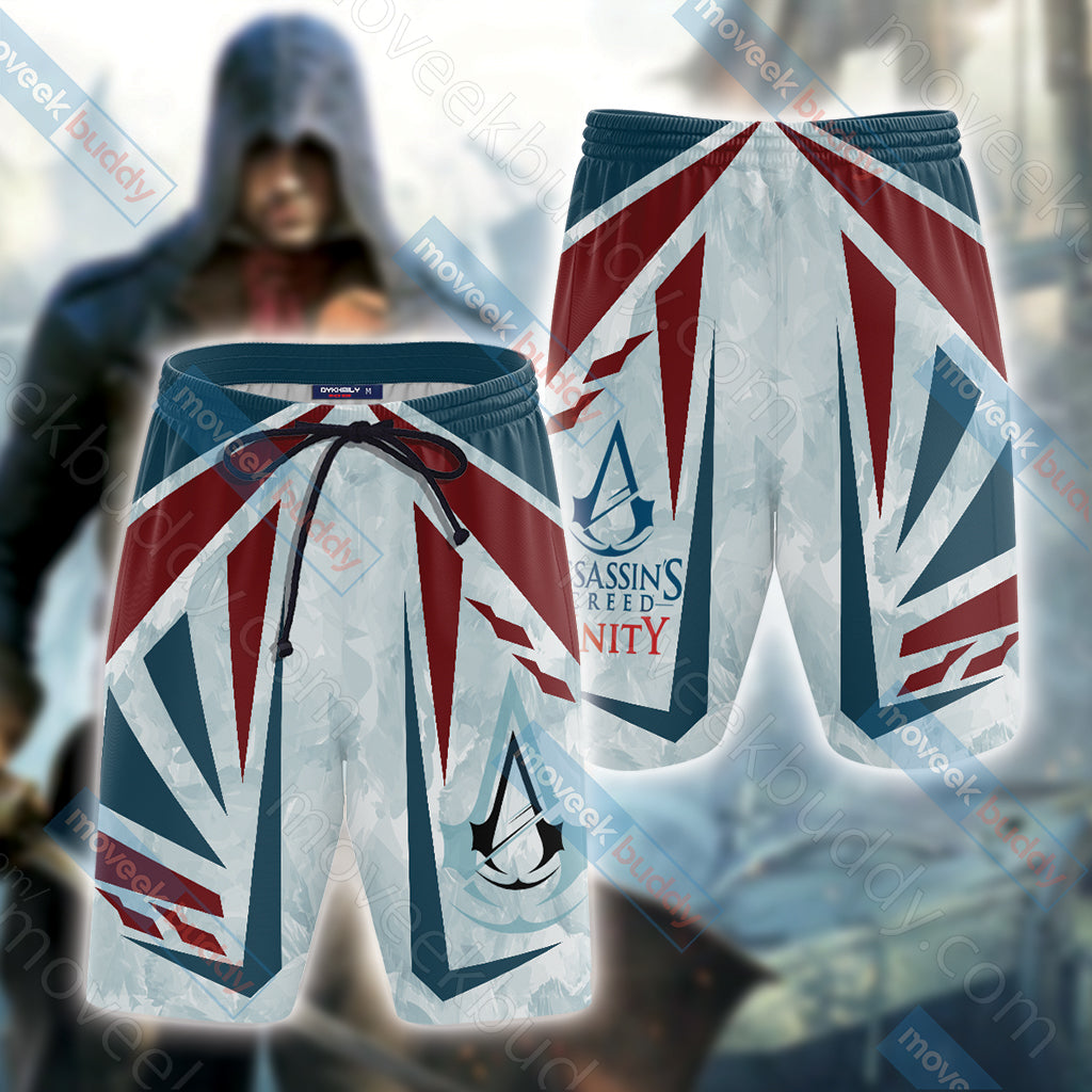 Assassin's Creed Unity Unisex 3D T-shirt Beach Shorts S
