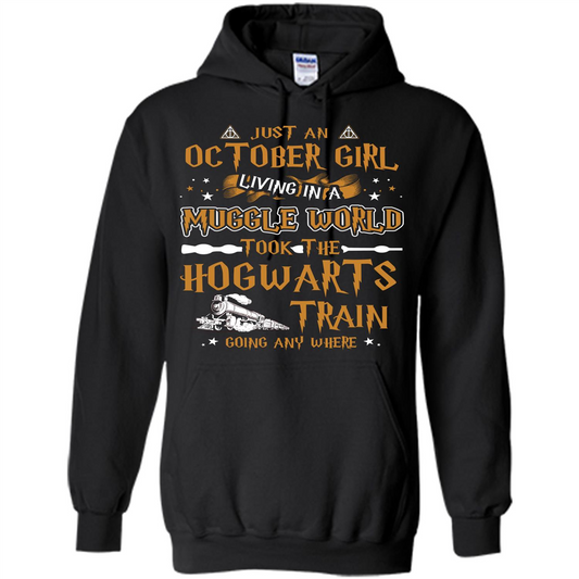 Harry Potter T-shirt Just An October Girl Living In A Muggle World Black S 