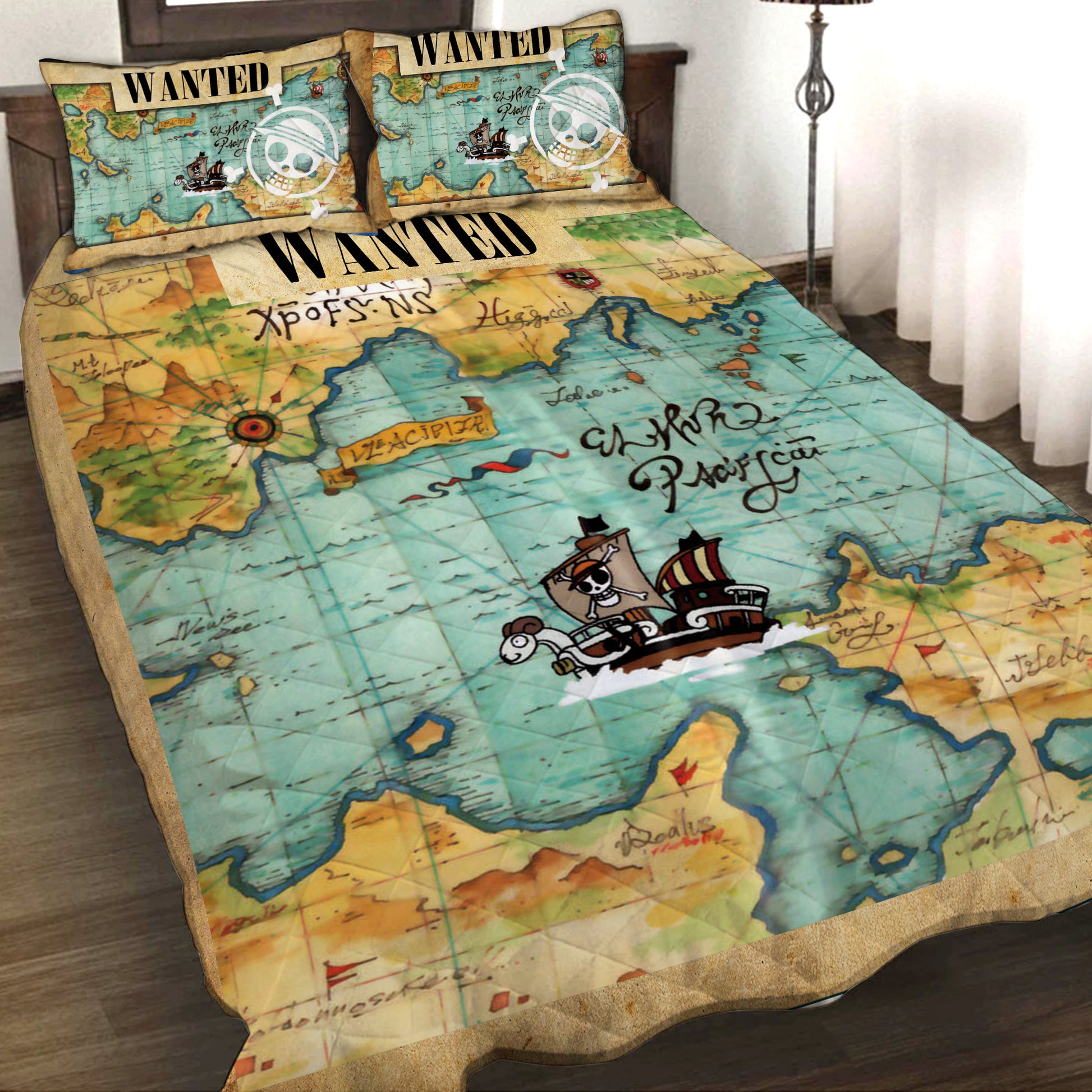 One piece map 3D Quilt Set Twin (150x180CM)  