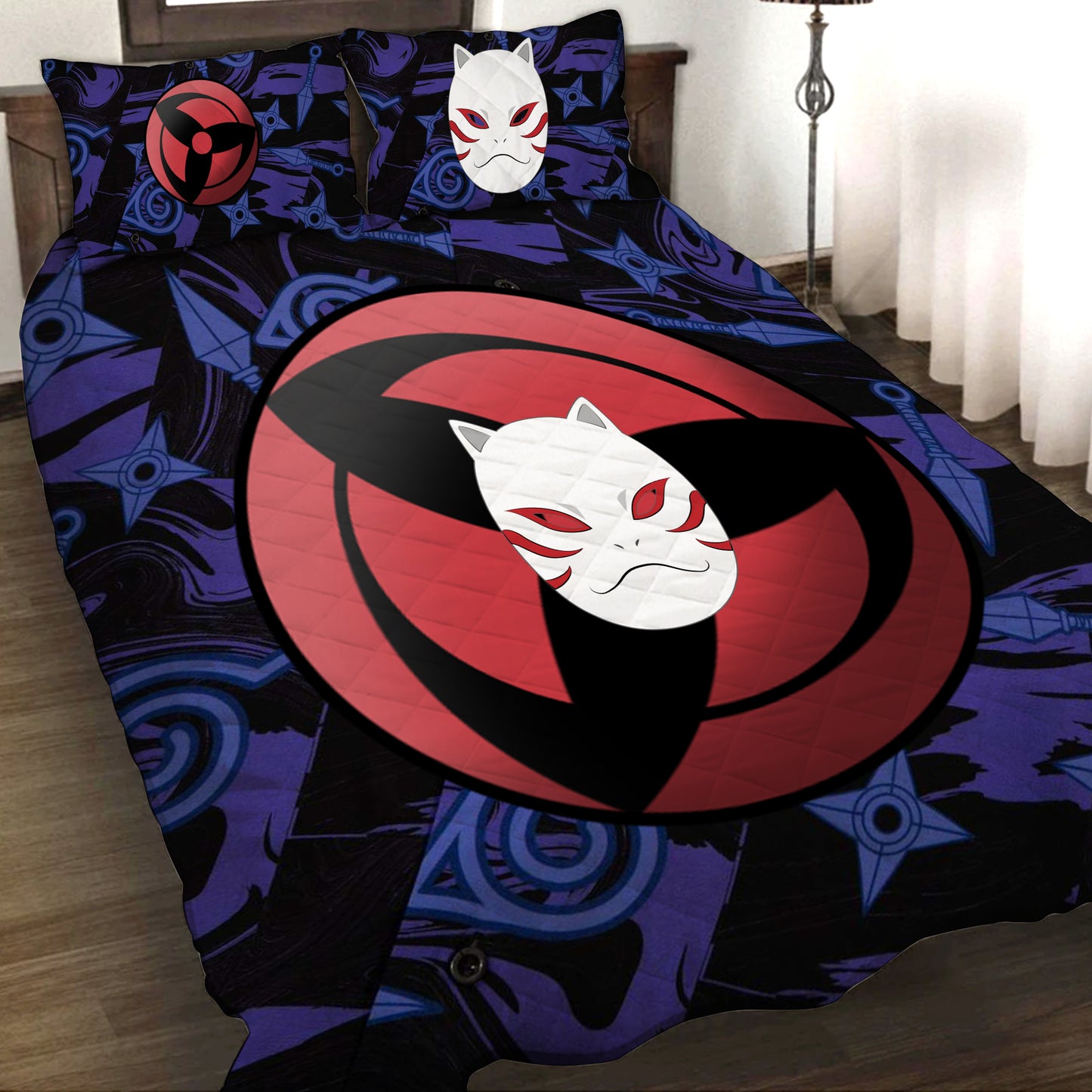 Naruto (Kakashi Hatake mask) 3D Quilt Set Twin (150x180CM)  