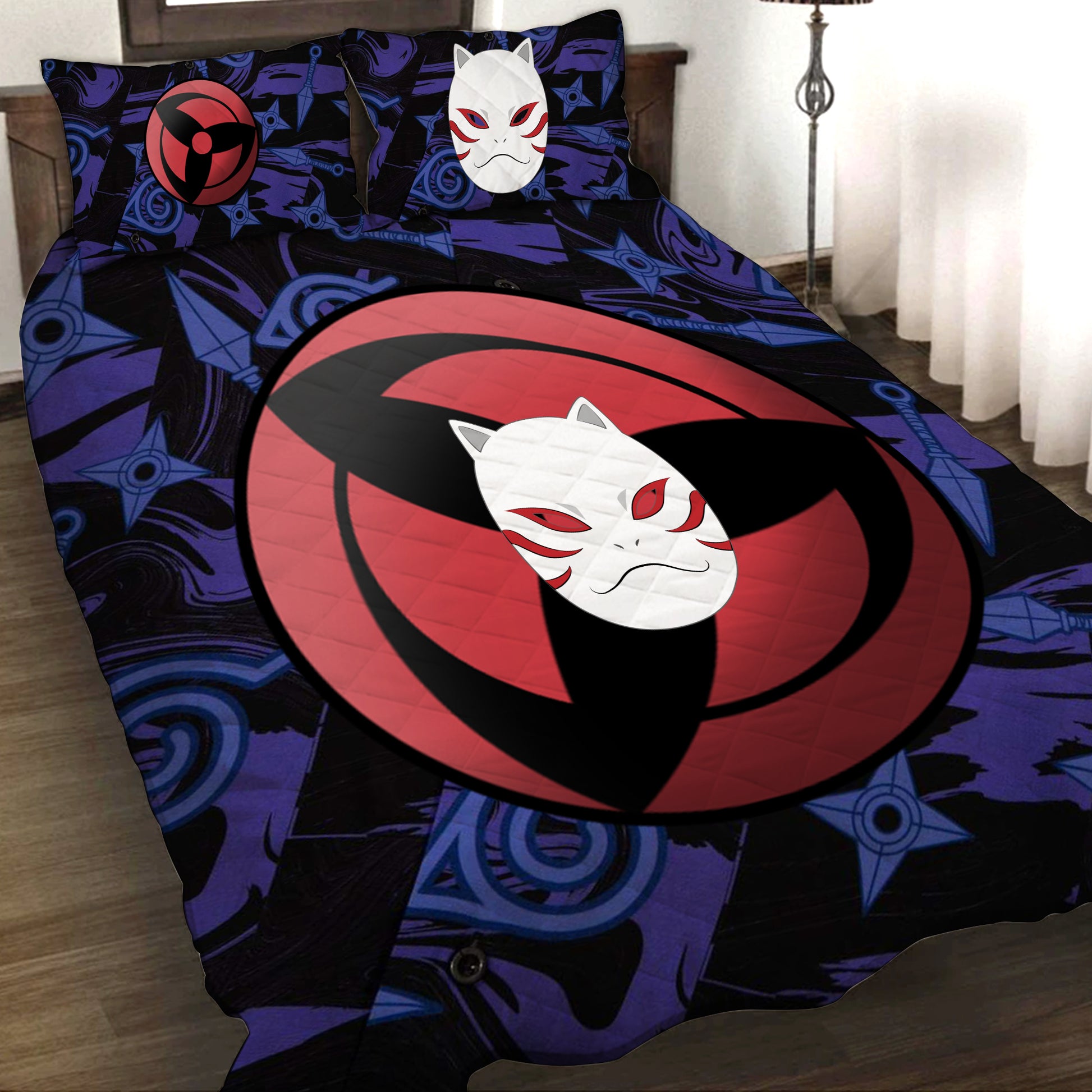 Naruto (Kakashi Hatake mask) 3D Quilt Set Twin (150x180CM)  