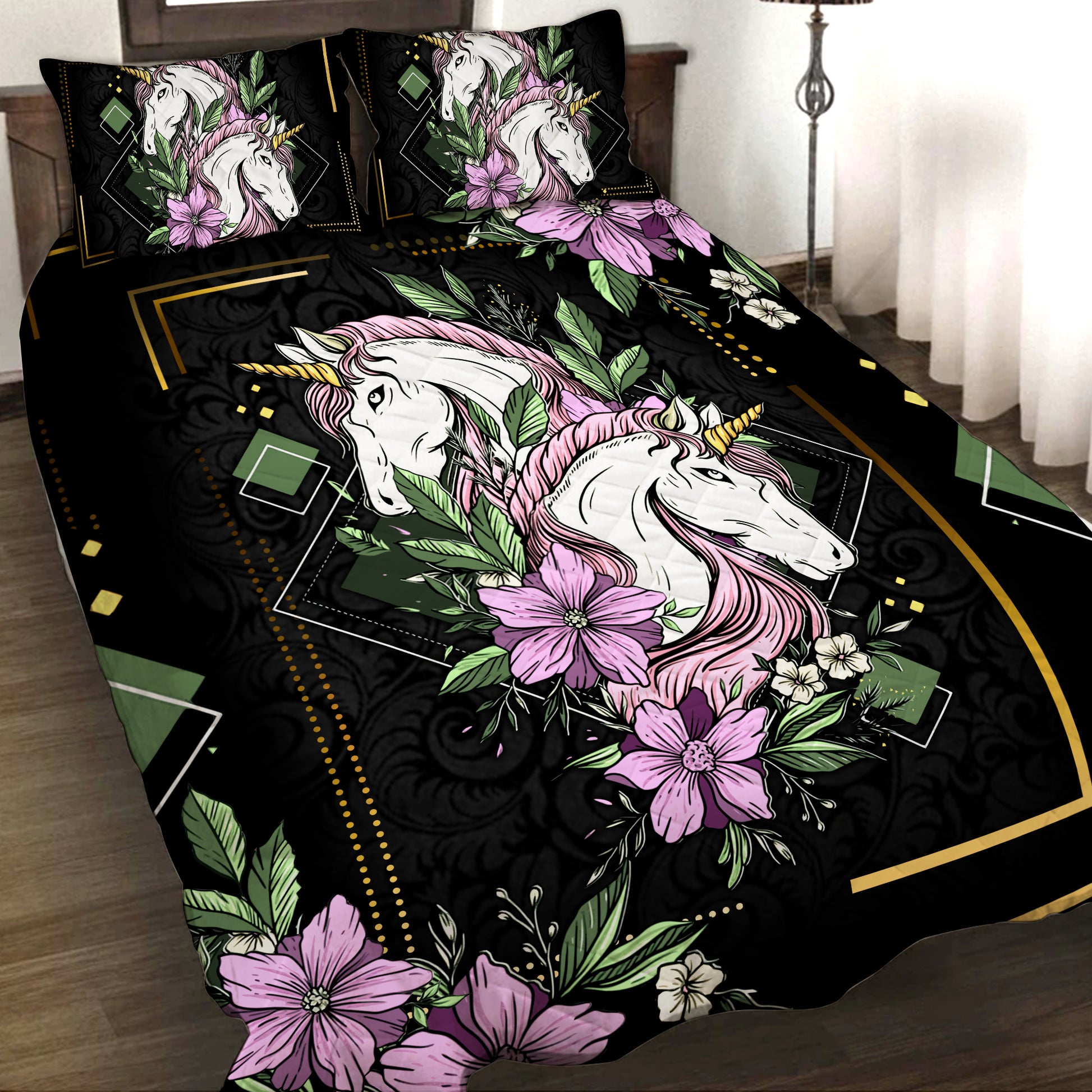Twin Unicorns 3D Quilt Set Twin (150x180CM)  
