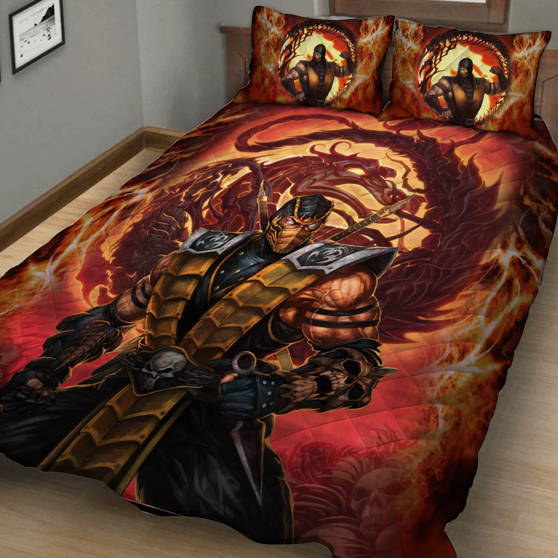 Mortal Kombat Scorpio 3D Quilt Set Quilt Set Twin (150x180CM) 
