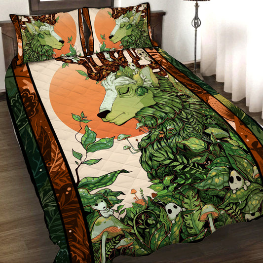 Deer And Kodama Ghibli Studio 3D Quilt Set Quilt Set Twin (150x180CM) 