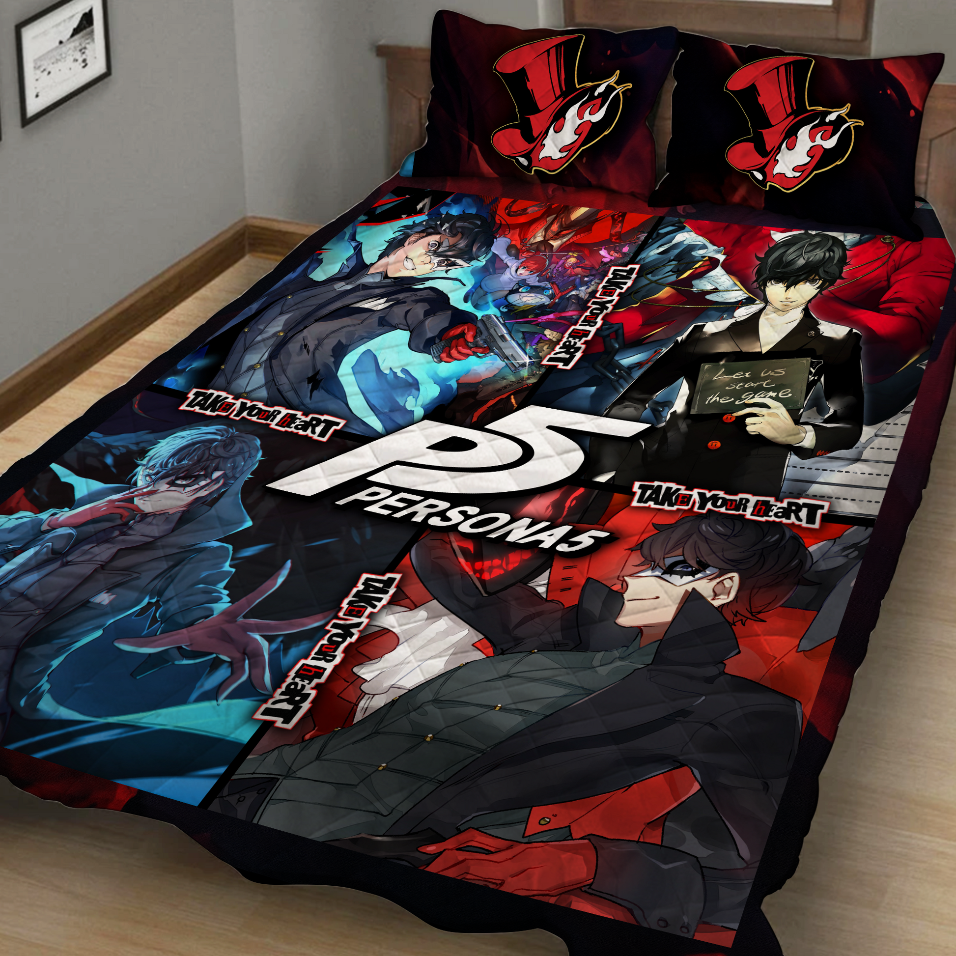 Persona 5 Video Game Quilt Blanket Quilt Set Quilt Set Twin (150x180CM) 