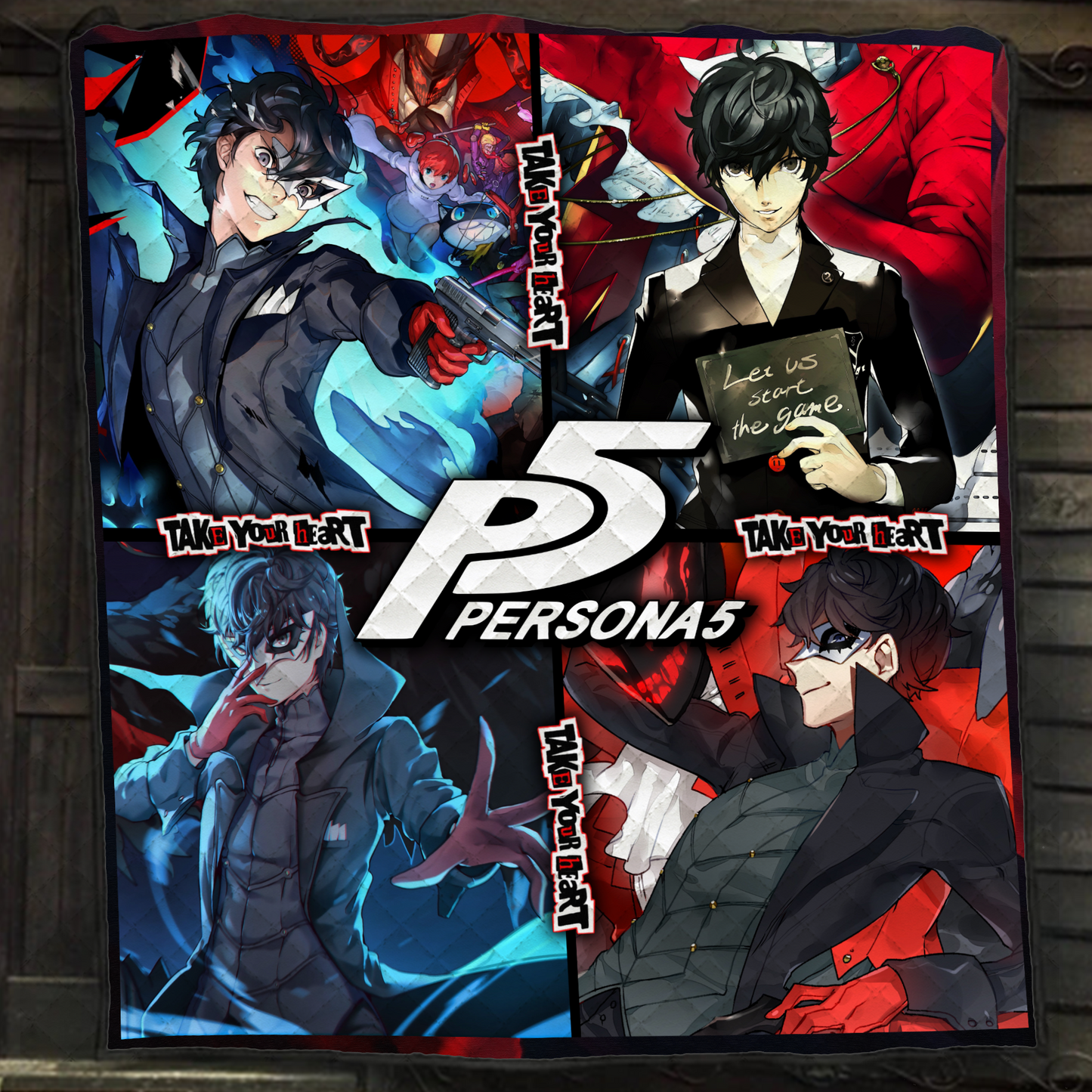 Persona 5 Video Game Quilt Blanket Quilt Set   