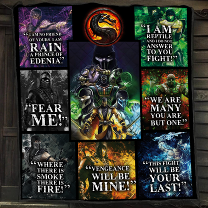 Mortal Kombat Ninja Quotes 3D Quilt Bed Set Single Quilt Twin (150x180CM) 