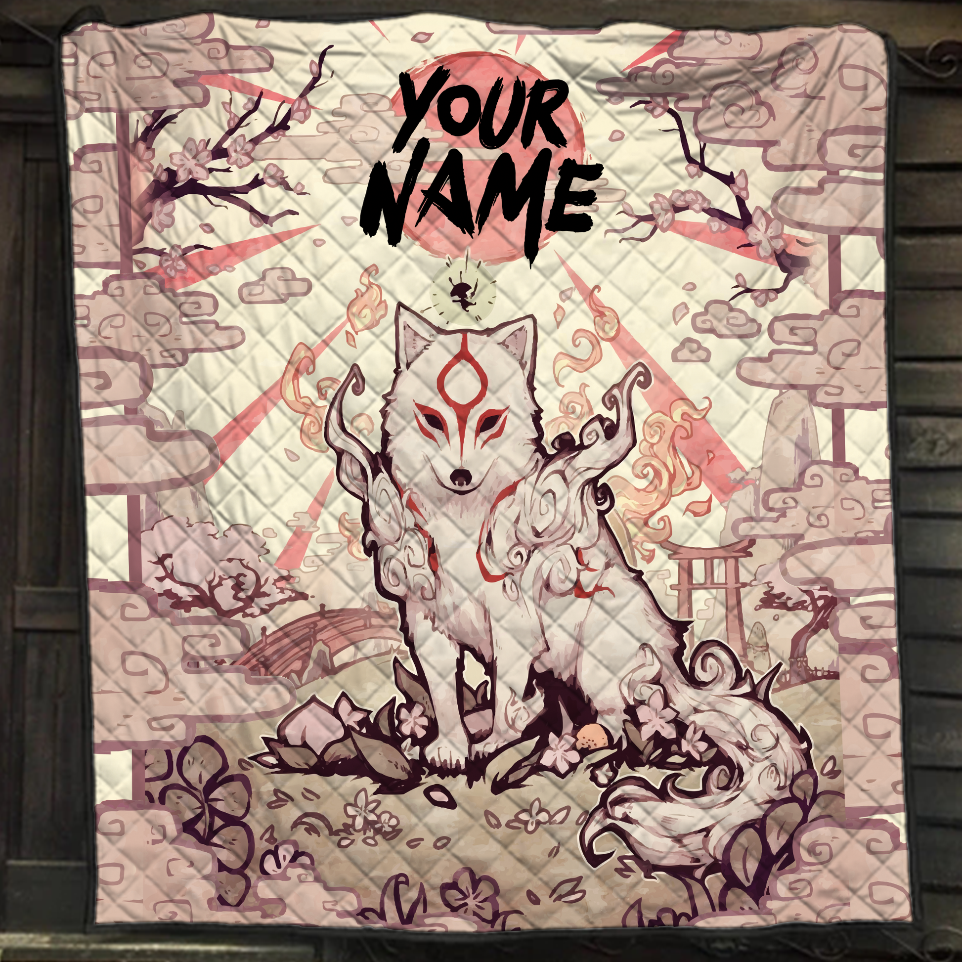 Okami-Customized 3D Quilt Bed Set Single Quilt Twin (150x180CM) 