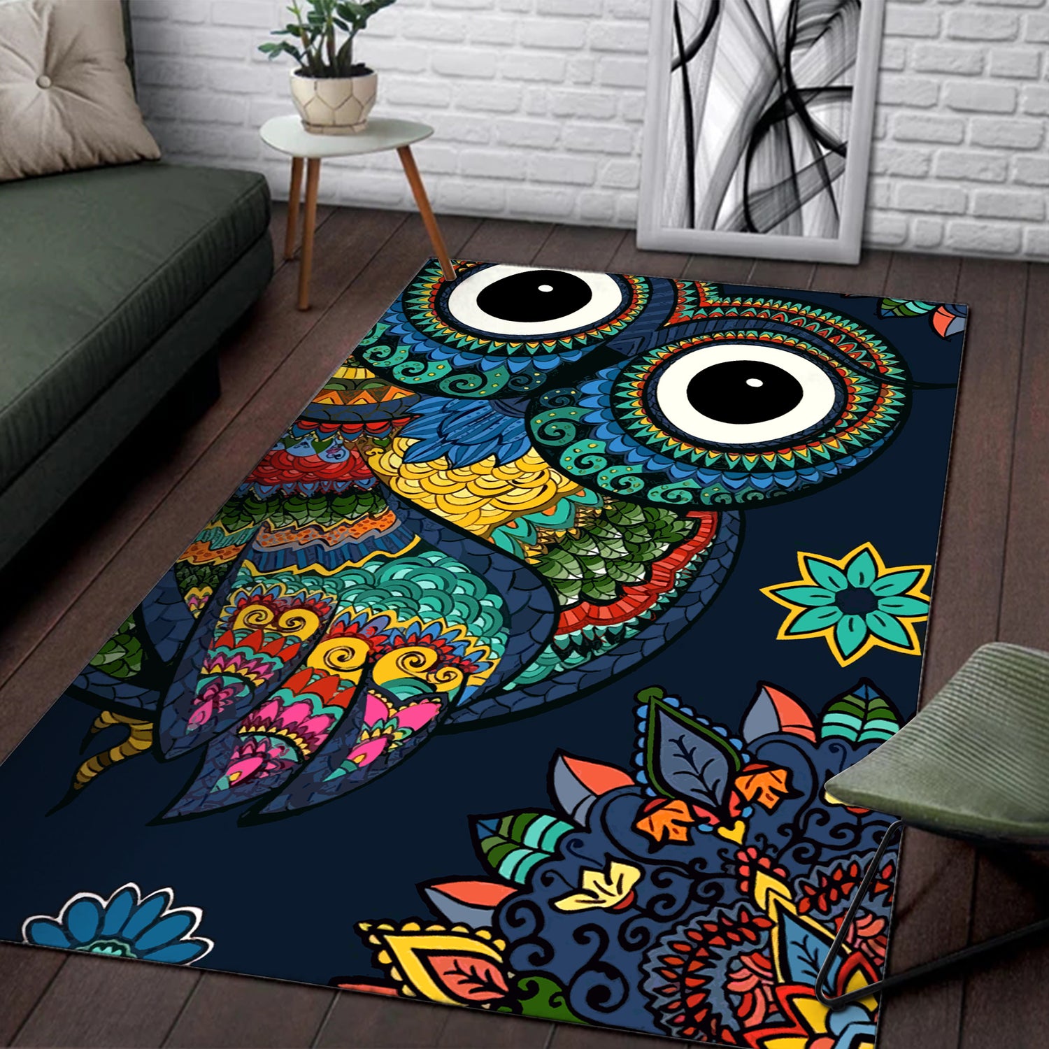 Colorful Owls Square Rug Standard (150x90ccm)  