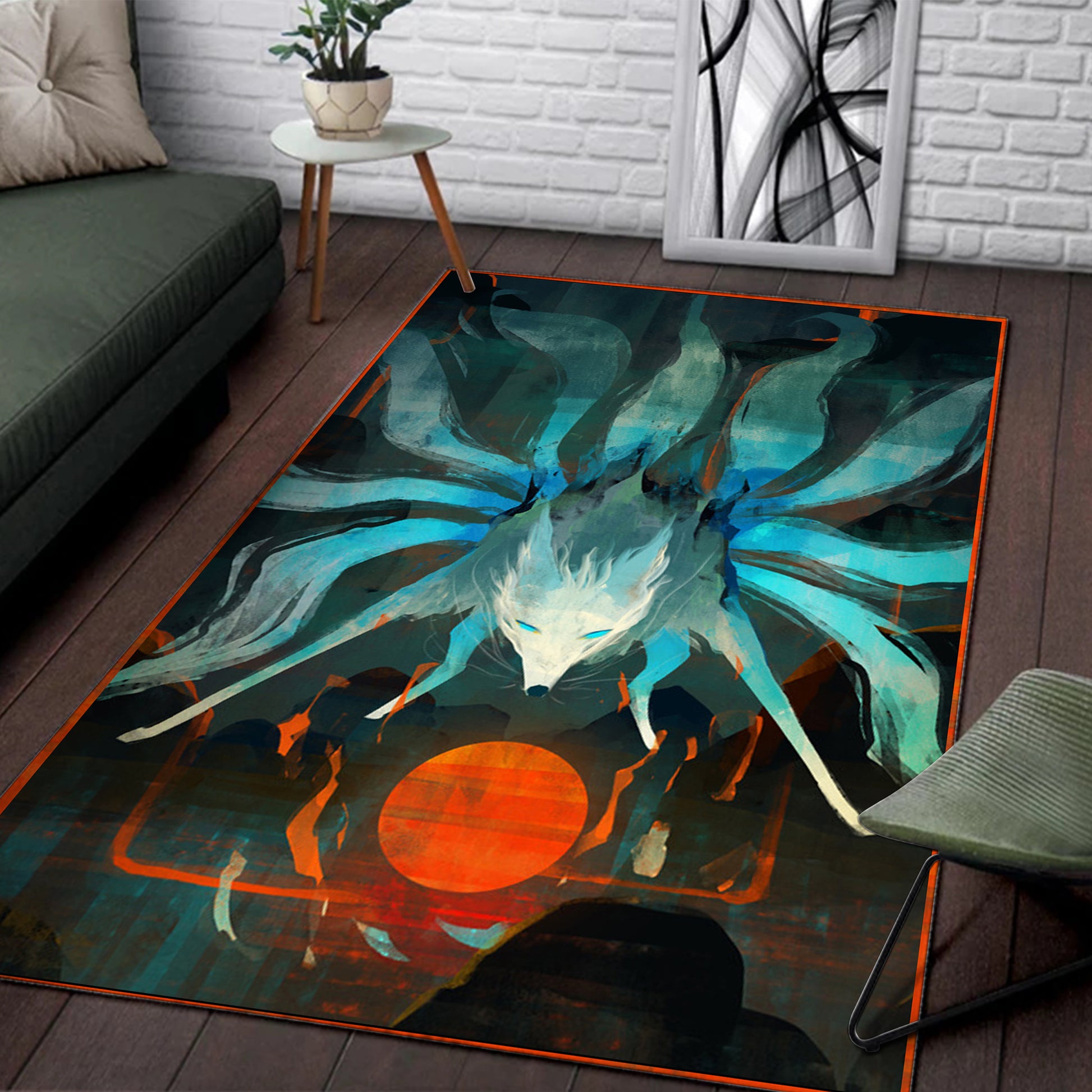 Nine Tails Fox Square Rug Standard (150x90ccm)  