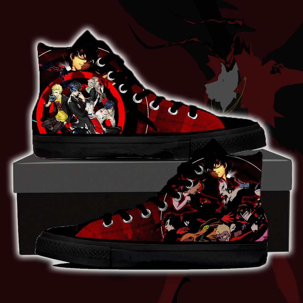 Persona 5 High Top Canvas Shoes Black SIZE 29