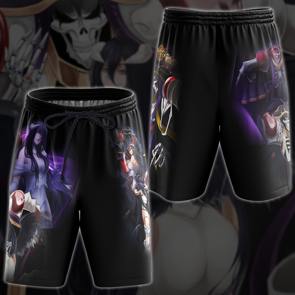 Overlord Ainz Ooal Gown and Albedo Anime Manga 3D All Over Print T-shirt Tank Top Zip Hoodie Pullover Hoodie Hawaiian Shirt Beach Shorts Jogger Beach Shorts S 