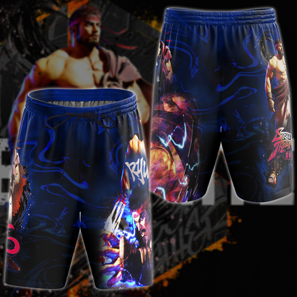Street Fighter 6 Ryu Video Game 3D All Over Printed T-shirt Tank Top Zip Hoodie Pullover Hoodie Hawaiian Shirt Beach Shorts Jogger Beach Shorts S 