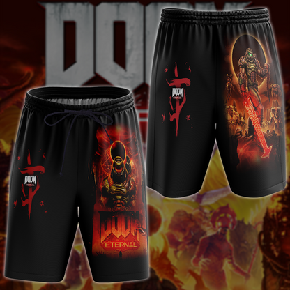 Doom Eternal Video Game All-Over T-shirt Hoodie Tank Top Hawaiian Shirt Beach Shorts Joggers Beach Shorts S 