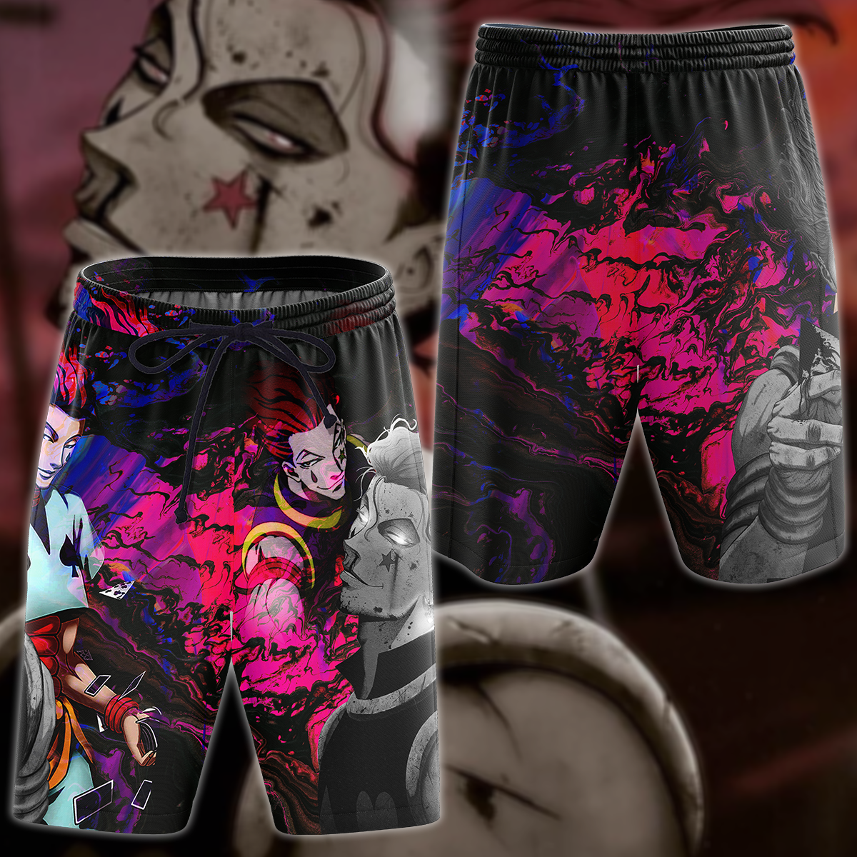 Hunter x Hunter Hisoka 3D All Over Print T-shirt Tank Top Zip Hoodie Pullover Hoodie Hawaiian Shirt Beach Shorts Jogger Beach Shorts S 