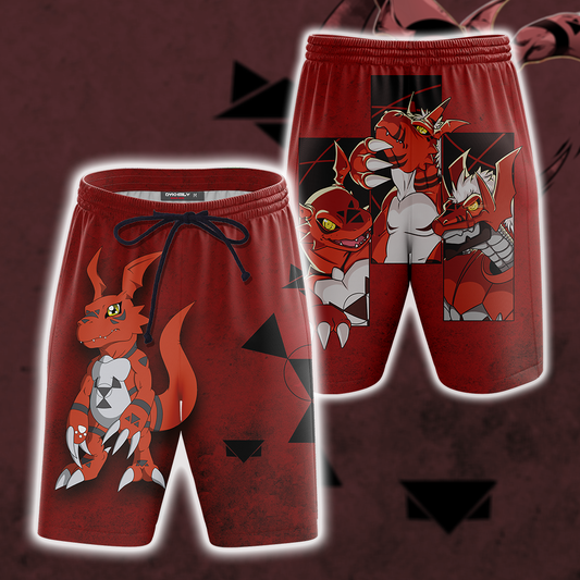 Digimon Guilmon Unisex New 3D Beach Shorts S  