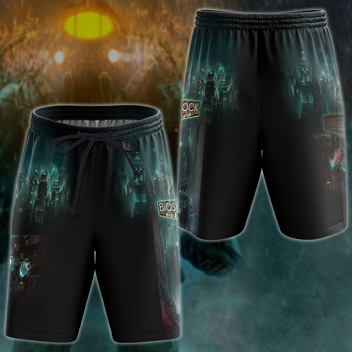 Bioshock Video Game 3D All Over Print T-shirt Tank Top Zip Hoodie Pullover Hoodie Hawaiian Shirt Beach Shorts Jogger Beach Shorts S 