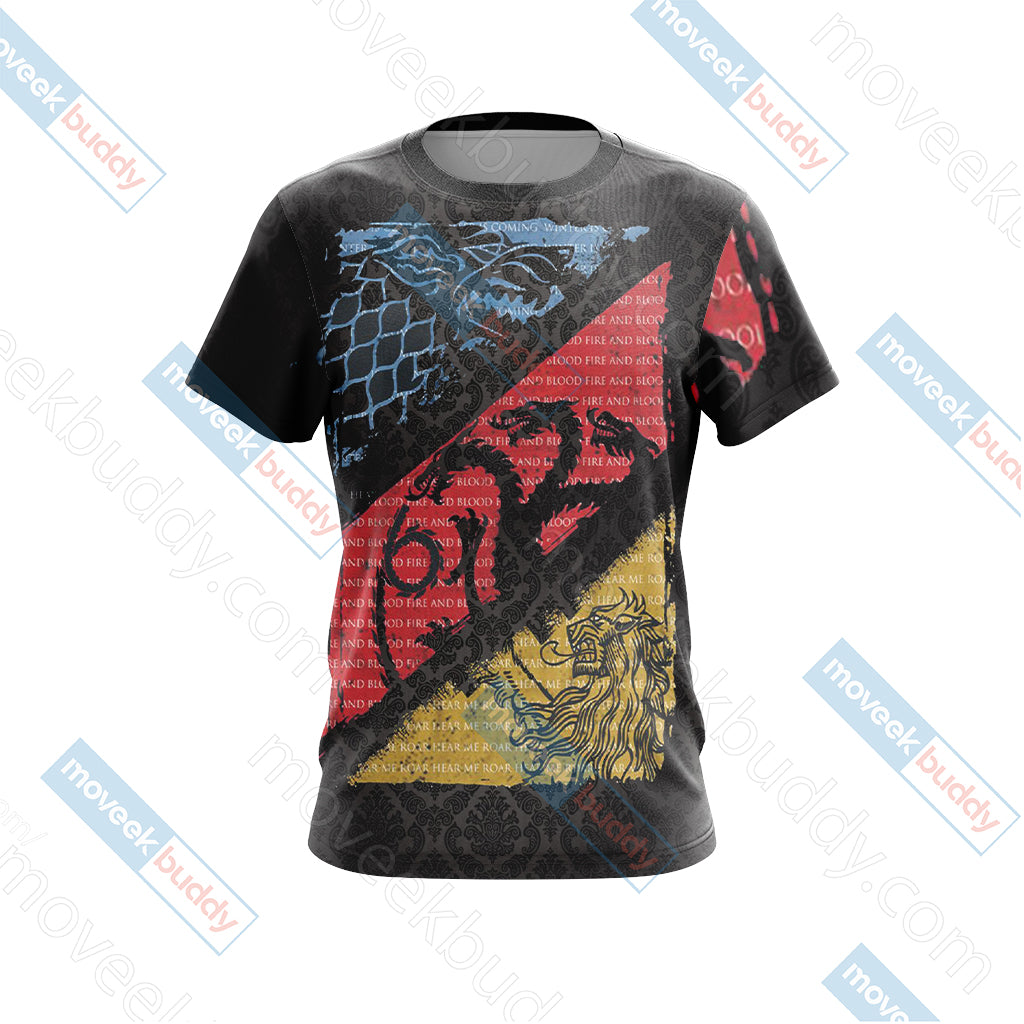Game Of Thrones - Stark, Targaryen, Lannister Unisex 3D T-shirt   