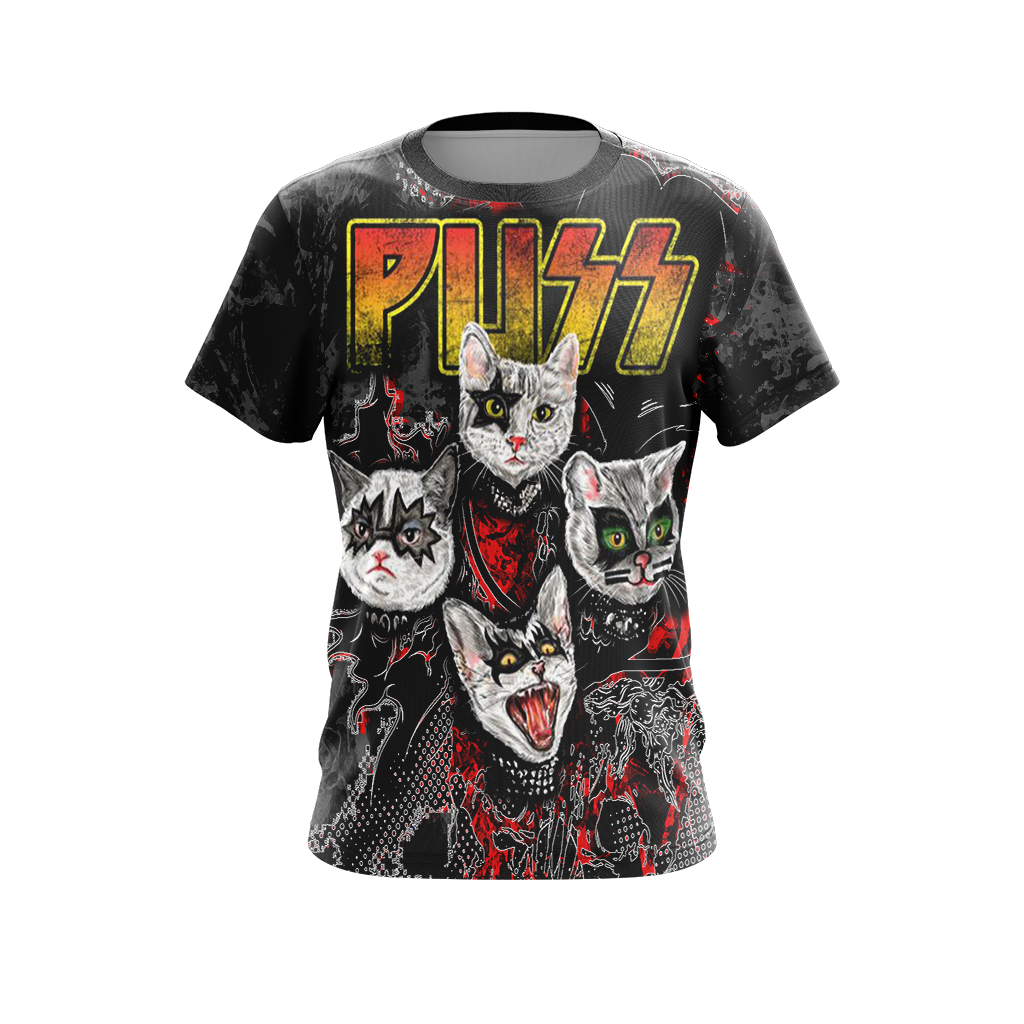 Kiss band x cats - Puss Unisex 3D T-shirt   