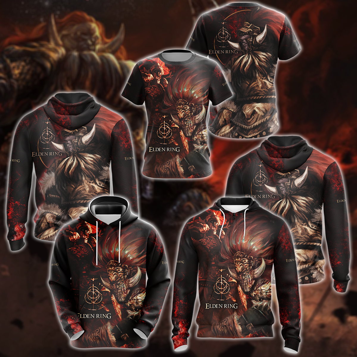 Elden Ring Radahn Video Game 3D All Over Print T-shirt Tank Top Zip Hoodie Pullover Hoodie Hawaiian Shirt Beach Shorts Jogger   