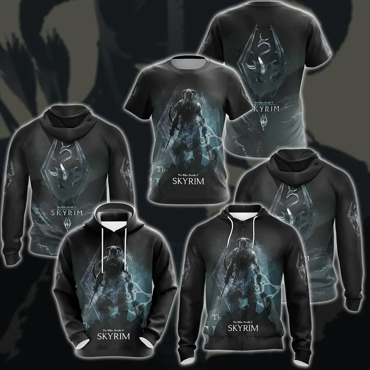 The Elder Scrolls V: Skyrim Video Game 3D All Over Printed T-shirt Tank Top Zip Hoodie Pullover Hoodie Hawaiian Shirt Beach Shorts Jogger   