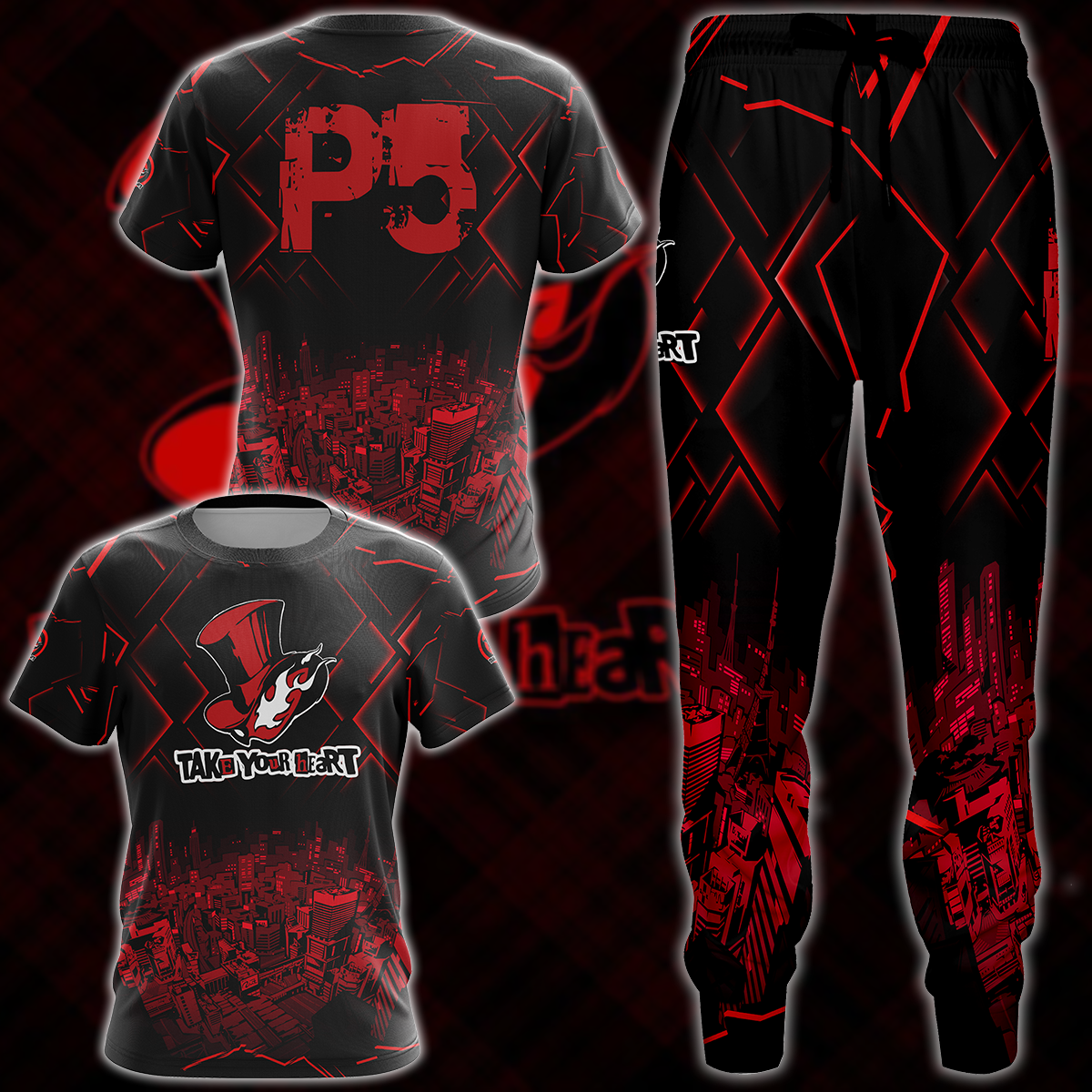 Persona 5 Strikers Video Game 3D All Over Print T-shirt Tank Top Zip Hoodie Pullover Hoodie Hawaiian Shirt Beach Shorts Jogger   