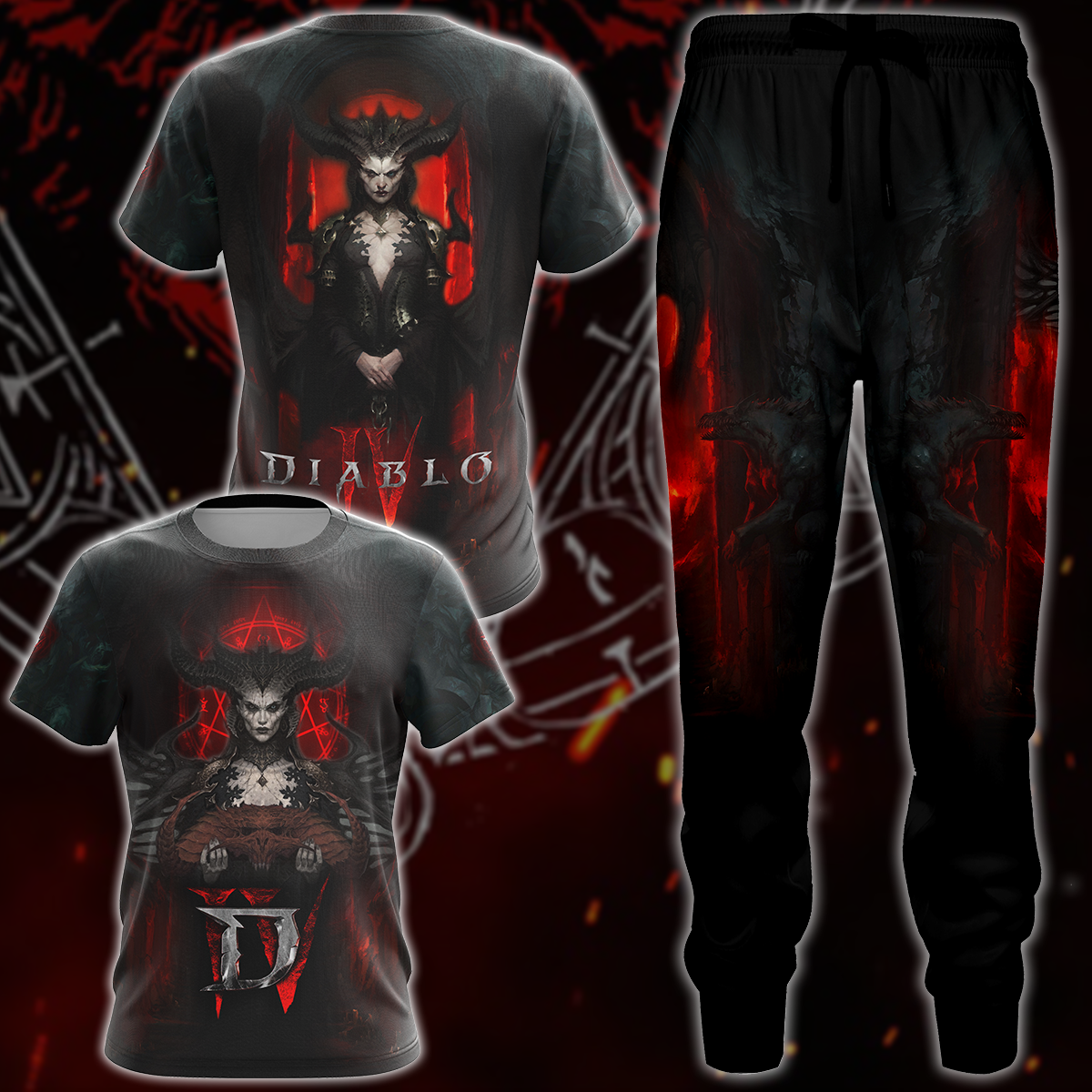 Diablo IV Video Game 3D All Over Printed T-shirt Tank Top Zip Hoodie Pullover Hoodie Hawaiian Shirt Beach Shorts Jogger   