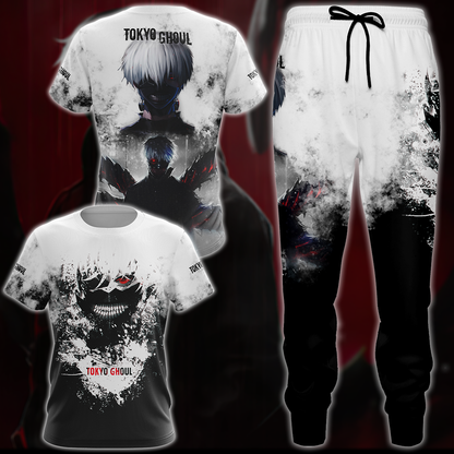 Tokyo Ghoul Anime Anime Manga 3D All Over Printed T-shirt Tank Top Zip Hoodie Pullover Hoodie Hawaiian Shirt Beach Shorts Jogger   
