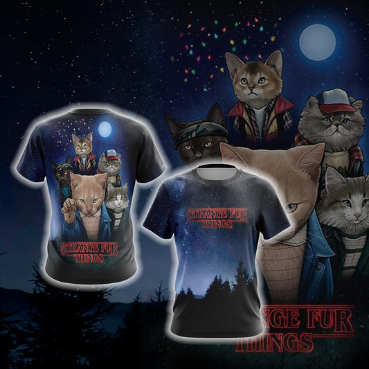 Stranger Things x Cats Unisex 3D T-shirt   