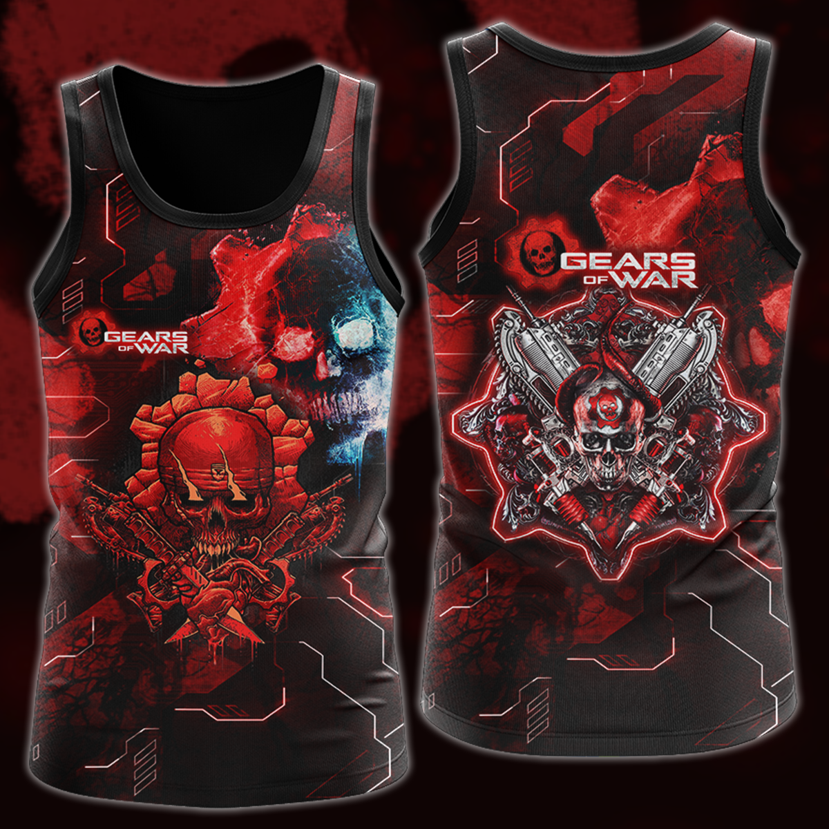 Gears of War Video Game 3D All Over Printed T-shirt Tank Top Zip Hoodie Pullover Hoodie Hawaiian Shirt Beach Shorts Jogger Tank Top S 