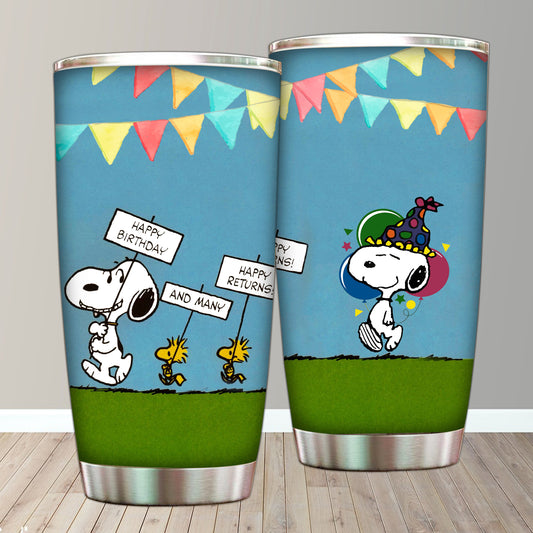 Peanuts Snoopy Happy Birthday Gift Tumbler 20 Oz  
