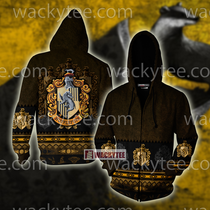 Loyal Like A Hufflepuff Harry Potter Wacky Style Unisex 3D T-shirt Zip Hoodie S 