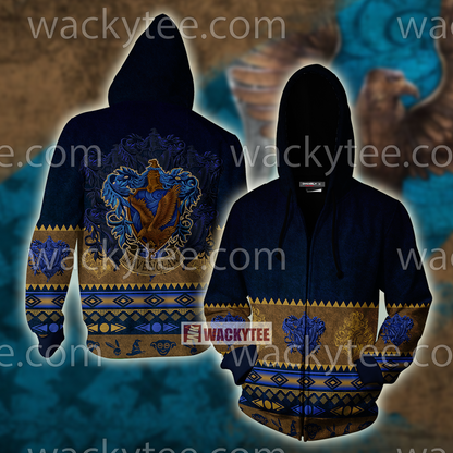 Wise Like A Ravenclaw Harry Potter Wacky Style Unisex 3D T-shirt Zip Hoodie S 
