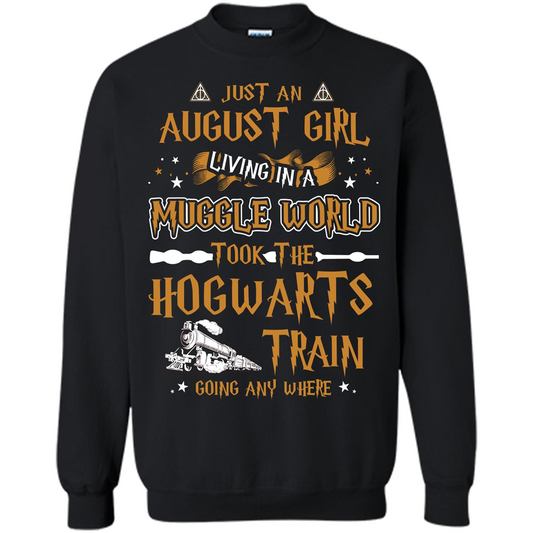 Harry Potter T-shirt Just An August Girl Living In A Muggle World Black S 