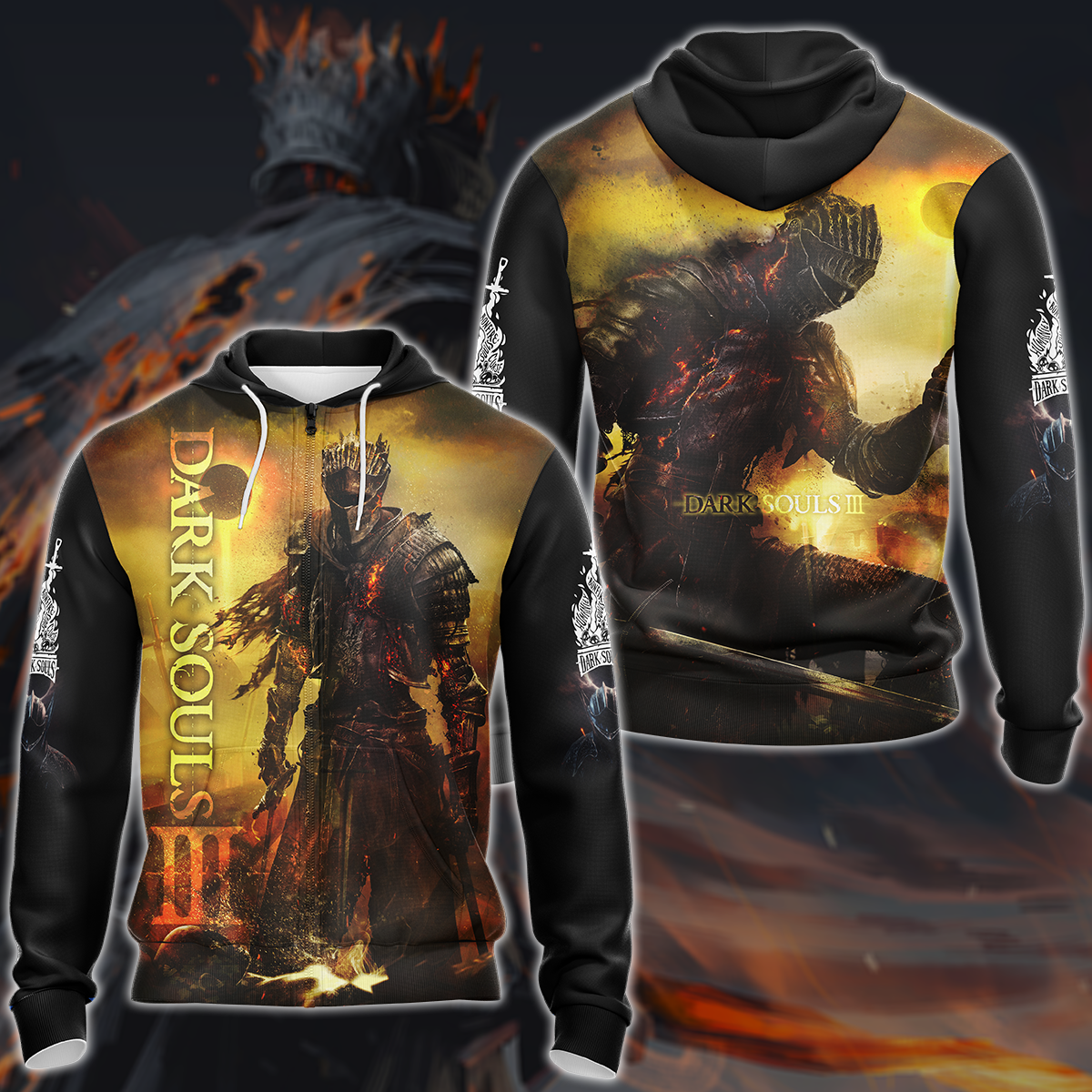 Dark Souls 3 Video Game 3D All Over Printed T-shirt Tank Top Zip Hoodie Pullover Hoodie Hawaiian Shirt Beach Shorts Jogger Zip Hoodie S 