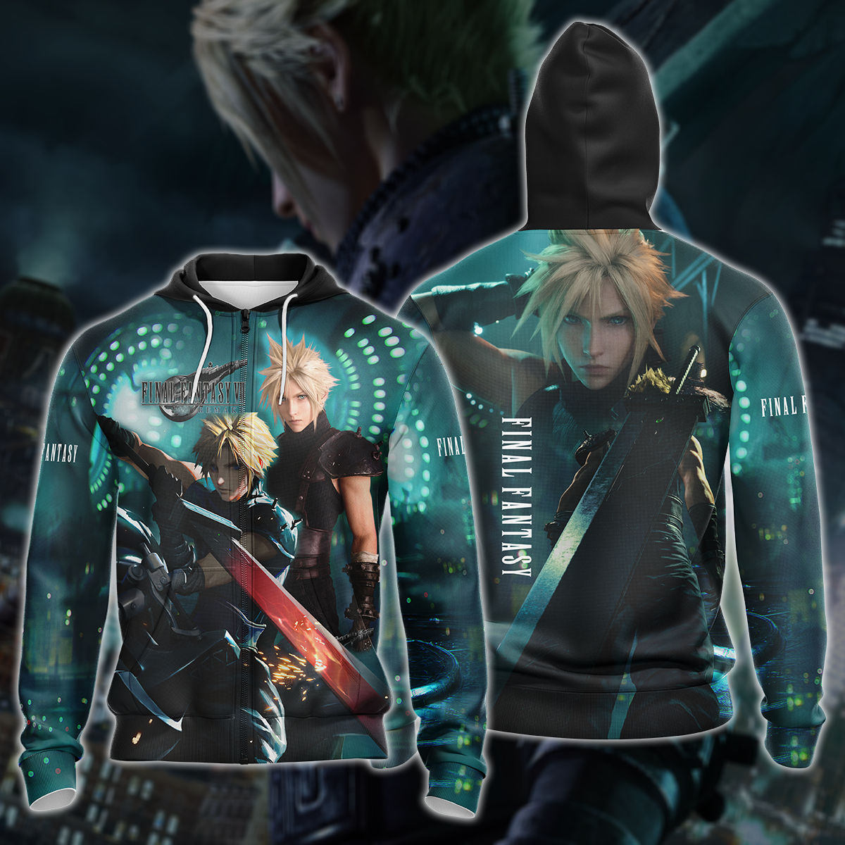Final Fantasy VII Remake Video Game 3D All Over Printed T-shirt Tank Top Zip Hoodie Pullover Hoodie Hawaiian Shirt Beach Shorts Jogger Zip Hoodie S 
