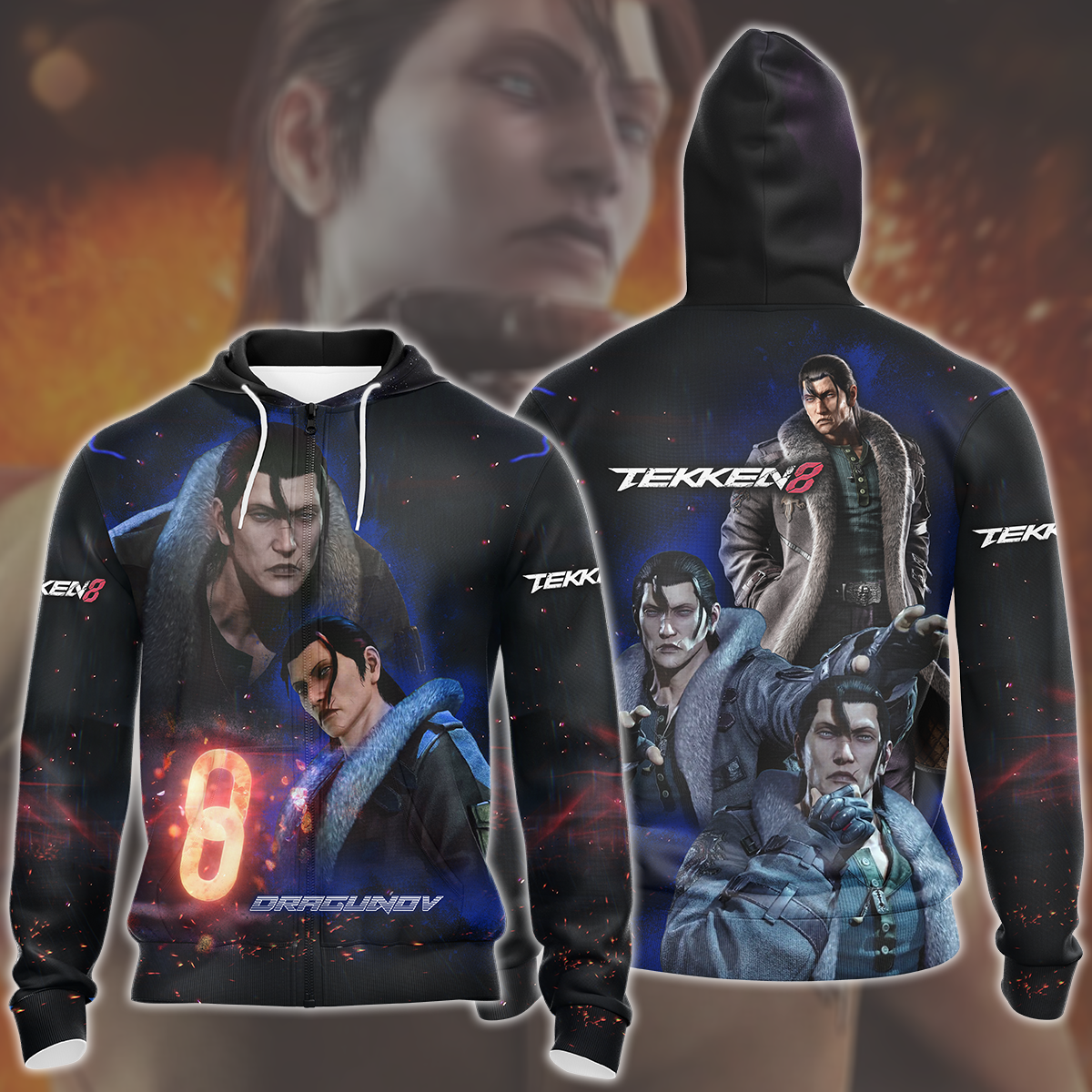 Tekken 8 Dragunov Video Game All Over Printed T-shirt Tank Top Zip Hoodie Pullover Hoodie Hawaiian Shirt Beach Shorts Joggers Zip Hoodie S 