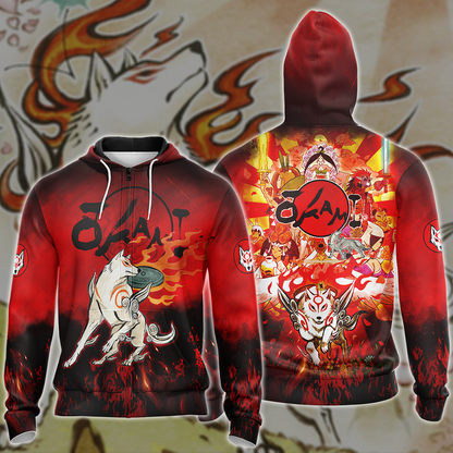 Okami Video Game 3D All Over Printed T-shirt Tank Top Zip Hoodie Pullover Hoodie Hawaiian Shirt Beach Shorts Jogger Zip Hoodie S 