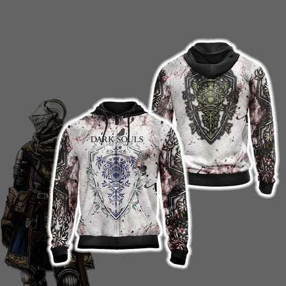 Dark Souls - Elite Knight Unisex 3D T-shirt Zip Hoodie XS 