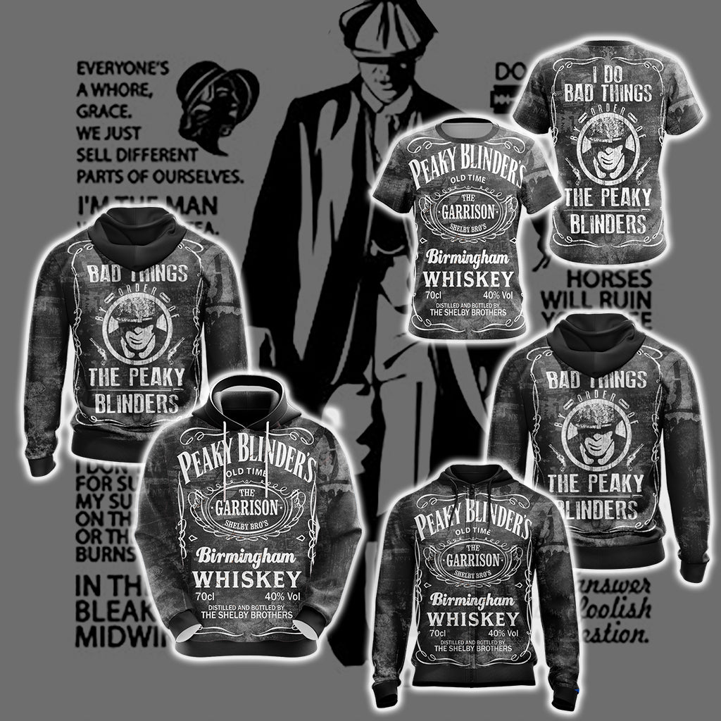 Peaky Blinders I Do Bad Things Unisex 3D T-shirt   