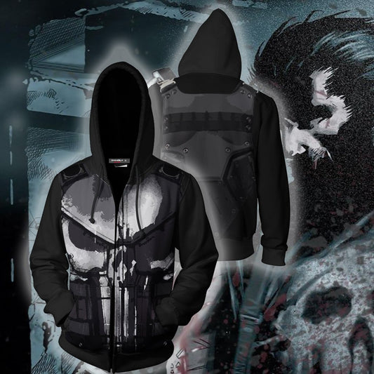 The Punisher (2017) Cosplay Zip Up Hoodie Jacket   