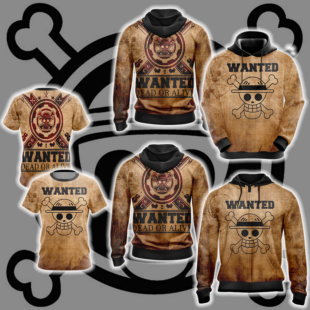 One Piece - Wanted Dead or Alive Unisex 3D T-shirt   