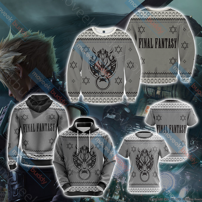 Final Fantasy VII - Cloud Christmas Style Unisex 3D Sweater   