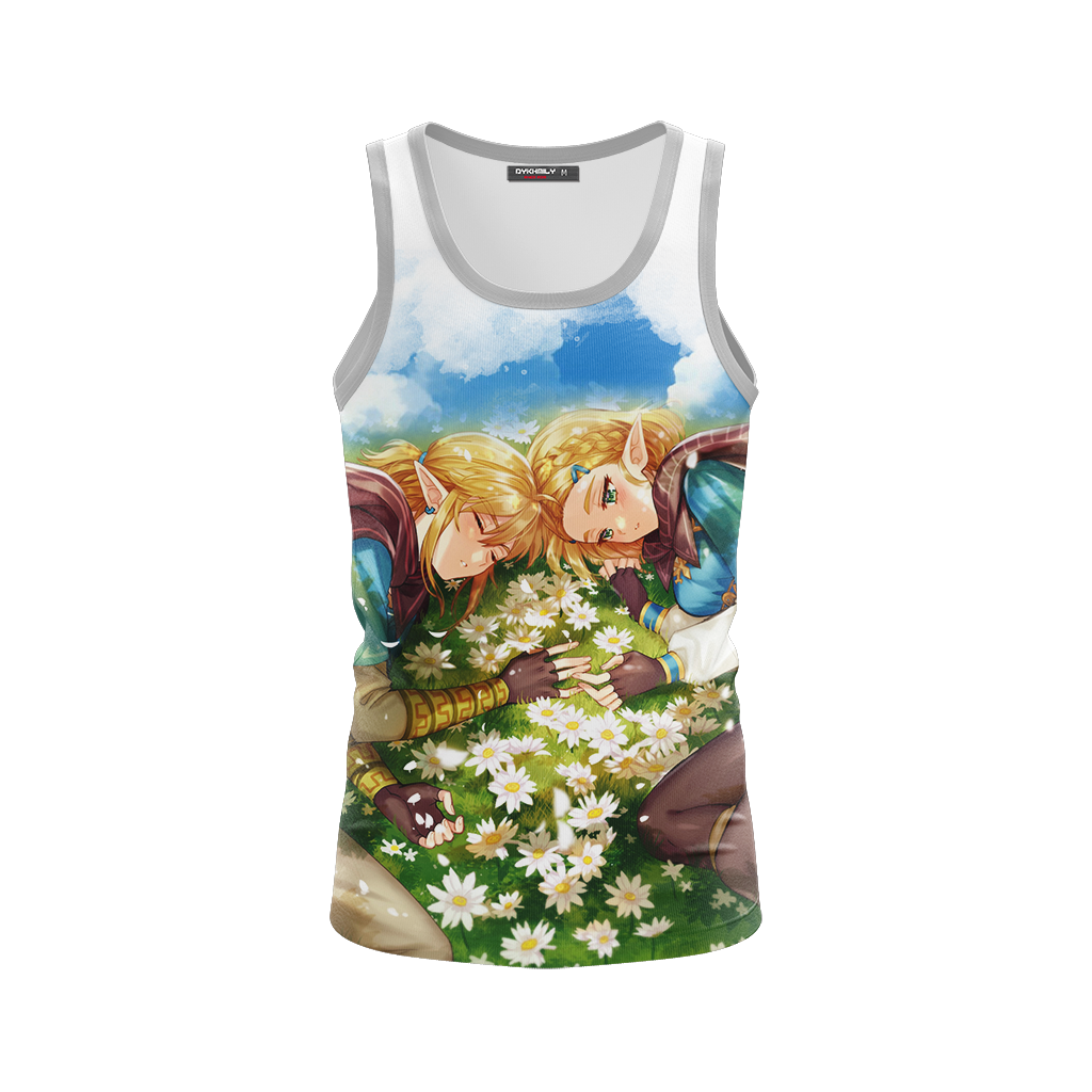 Link and Zelda The Legend of Zelda All Over Print T-shirt Tank Top Zip Hoodie Pullover Hoodie   