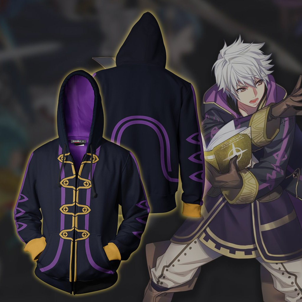 Fire Emblem Robin Cosplay Zip Up Hoodie Jacket XS  