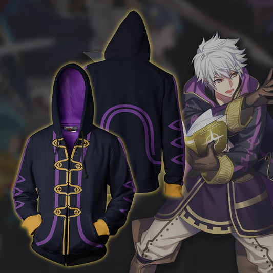 Fire Emblem Robin Cosplay Zip Up Hoodie Jacket XS  
