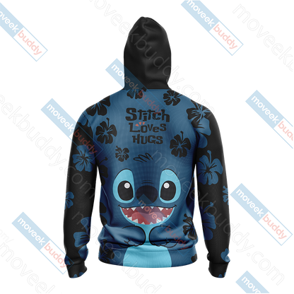Stitch Loves Hugs Free Hugs Unisex 3D T-shirt   
