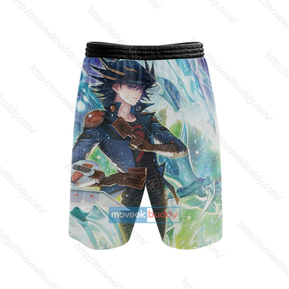 Yu-Gi-Oh! Yusei Fudo and Stardust Dragon Cosplay Beach Shorts   