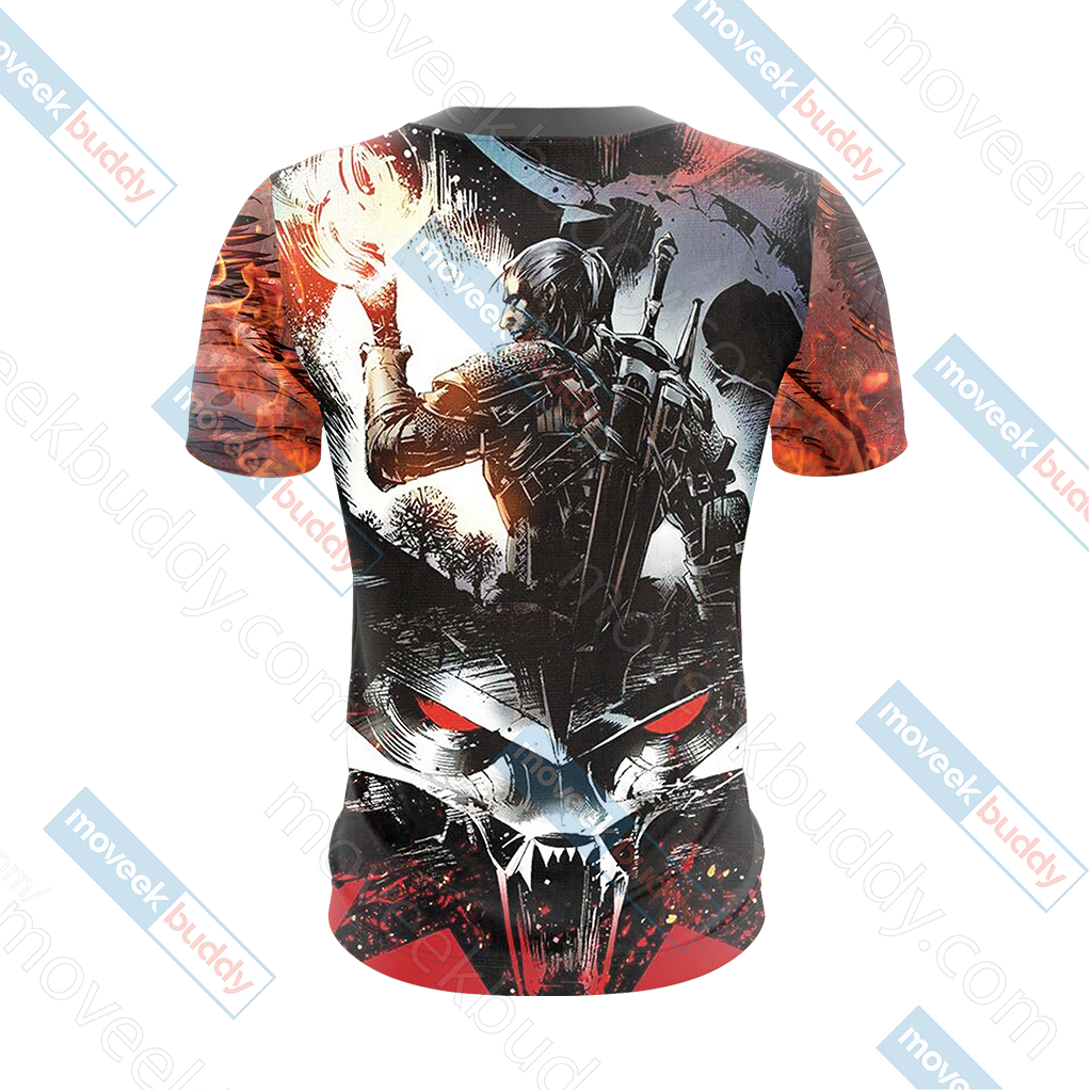 The Witcher 3 Wild Hunt Geralt 3D T-shirt   
