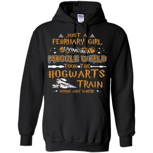 Harry Potter T-shirt Just A February Girl Living In A Muggle World Black S 